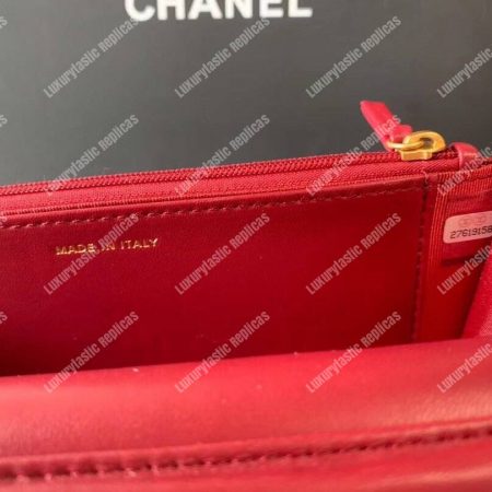 Chanel Wallet On Chain – WOC Lambskin Gold-Toned Metal Red - Image 6