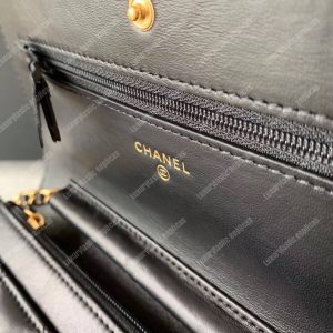 Chanel Wallet On Chain – WOC Lambskin Gold-Toned Metal Black - Image 8