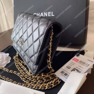 Chanel Wallet On Chain – WOC Lambskin Gold-Toned Metal Black - Image 3