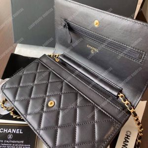 Chanel Wallet On Chain – WOC Lambskin Gold-Toned Metal Black - Image 7