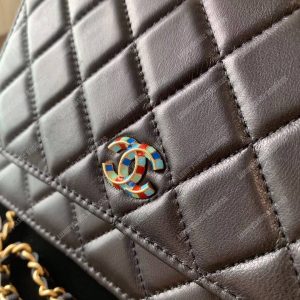 Chanel Wallet On Chain – WOC Lambskin Gold-Toned Metal Black - Image 4