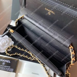 Chanel Wallet On Chain – WOC Lambskin Gold-Toned Metal Black - Image 6
