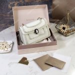 BVL Serpenti Forever Mini Bag White With Woven Chain