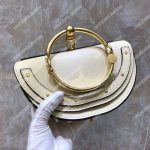 Chloe Small Nile Minaudière In Smooth Calfskin White