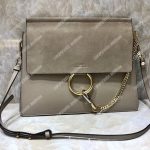 Chloe Faye Shoulder Bag In Smooth And Suede Calfskin Grey