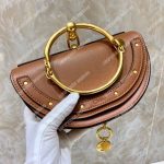 Chloe Small Nile Minaudière In Smooth Calfskin Brown