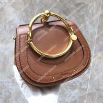 Chloe Small Nile Bracelet Bag In Smooth And Suede Calfskin Brown
