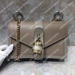 Chloe Aby Chain Shoulder Bag In Shiny Goatskin And Calfskin Grey