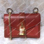 Chloe Aby Chain Shoulder Bag In Shiny Goatskin And Calfskin Red