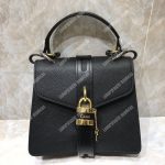 Chloe Medium Aby Day Shoulder Bag In Grained And Shiny Calfskin Black