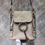 Chloe Mini Faye Backpack In Smooth And Suede Calfskin Grey
