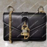 Chloe Aby Chain Shoulder Bag In Shiny Goatskin And Calfskin Black
