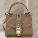 Chloe Small Aby Day Shoulder Bag In Grained And Shiny Calfskin Grey