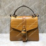 Chloe Medium Aby Day Shoulder Bag In Embossed Croco Effect On Calfskin Orange