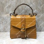 Chloe Small Aby Day Shoulder Bag In Embossed Croco Effect On Calfskin Orange