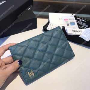 Classic Passport Holder Caviar Leather Turquoise - Image 3