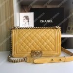 Chanel Boy Medium Handbag Yellow