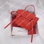 Celine Nano Belt Bag In Grained Calfskin Ruby