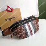 Burberry Medium Monogram Stripe E-Canvas Bum Bag Brown