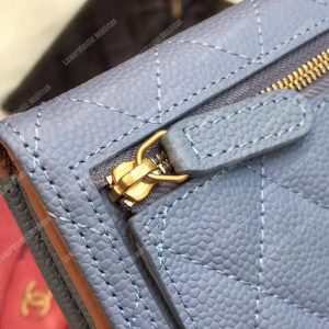 Chanel Classic Small Flap Wallet Blue - Image 5