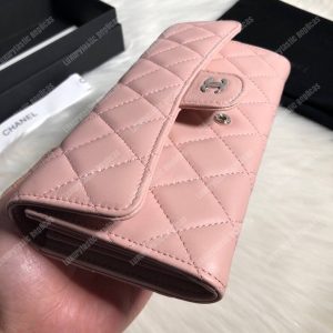 Chanel Classic Long Flap Wallet Silver Tone Pink - Image 5