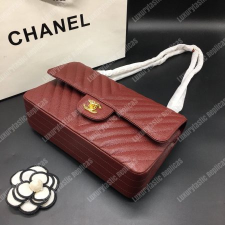 Chanel Classic Medium Handbag Burgundy - Image 7