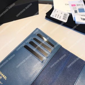 Classic Passport Holder Caviar Leather Blue - Image 8