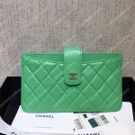 Chanel Classic Pouch Lambskin Leather Green
