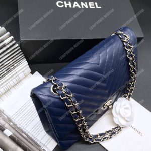 Chanel Classic Medium Handbag Blue - Image 7
