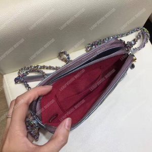 Chanel Clutch With Chain Purple Metallic - Image 6