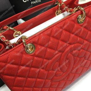 Chanel Large Shopping Tote Red - Image 7