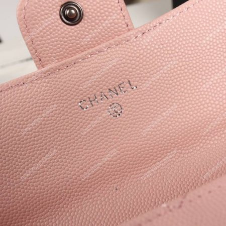 Chanel Classic Long Flap Wallet Chevron Caviar Pink - Image 8