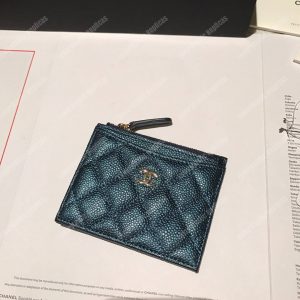 Chanel Classic Card Holder Iridescent Turquoise - Image 3