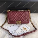 Chanel Boy Medium Handbag Burgundy