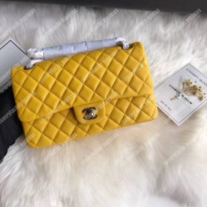 Chanel Medium Classic Handbag Yellow - Image 9