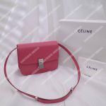 Celine Medium Classic Bag In Box Calfskin Red/Silver Hardware