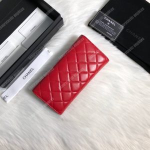Chanel Classic Long Flap Wallet Lambskin Leather Red - Image 4