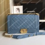 Chanel Boy Medium Handbag Blue