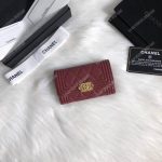 Chanel Boy Small Flap Wallet Maroon