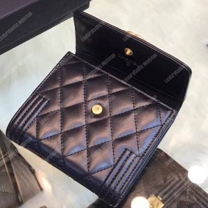 Chanel Boy Small Flap Wallet Black - Image 6
