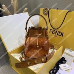 Fendi Mon Tresor Bag In Polyurethane Brown