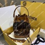Fendi Mon Tresor Bag In Polyurethane Black