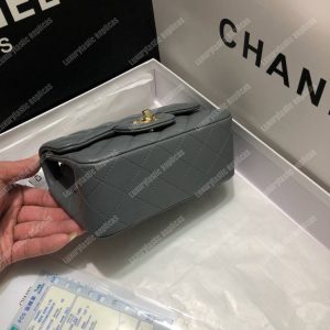 Chanel Mini Flap Bag Dark Grey - Image 3