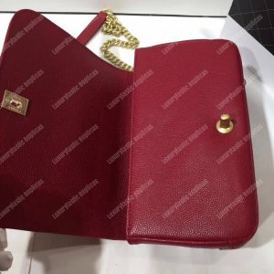Chanel Small Flap Bag With Top Handle Red - Image 3