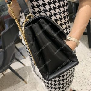 Chanel Flap Bag With Top Handle Lambskin Black - Image 3