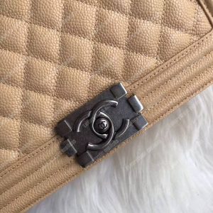Chanel Boy Medium Handbag Beige - Image 7