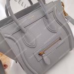 Celine Nano Luggage Tote Maroon Light Gray