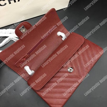 Chanel Classic Medium Handbag Burgundy - Image 3