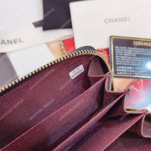 Classic Zipped Card Holder Gold Toned Lambskin Black - Image 9