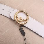 Fendi White/Caramel Leather Belt